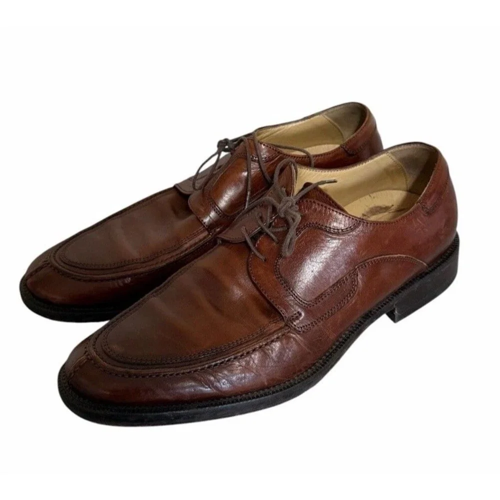 Johnston & Murphy Mens Brown Signature Series Oxford Business Office Shoes Sz 8M